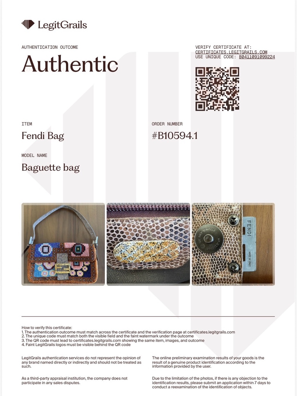 Fendi beaded baguette - Picture 9 of 9
